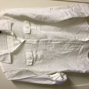 White linen long sleeved shirt size M